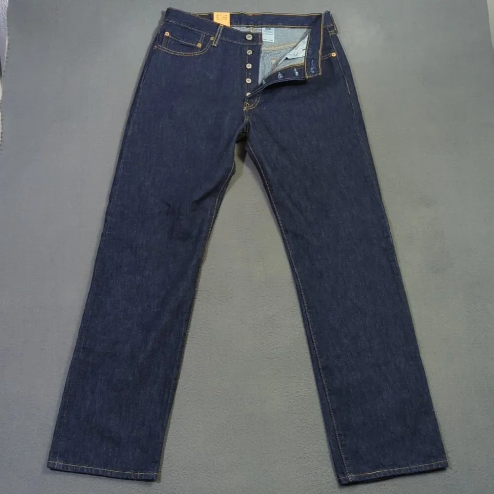 Levi's VTG Jeans Men's 34x34 Blue Deadstock 501 Straight Button Fly Denim Y2K